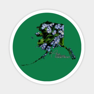 Alaska Forget me Nots with Text Magnet